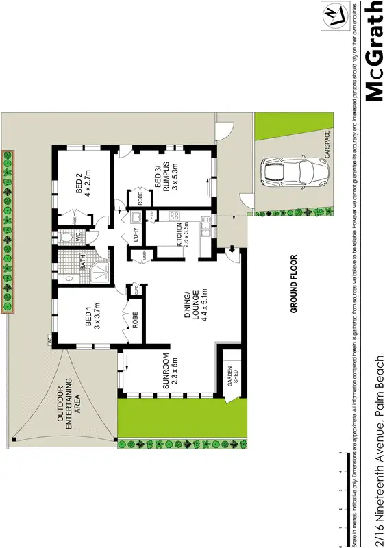 Floorplan of Homely semi-detached listing, 2/16 Nineteenth Avenue, Palm Beach QLD 4221