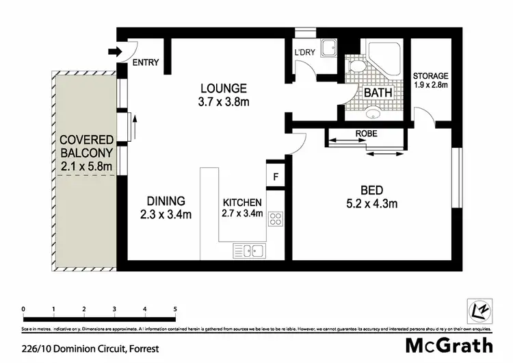 Floorplan of Homely apartment listing, 226/10 Dominion Circuit, Forrest ACT 2603