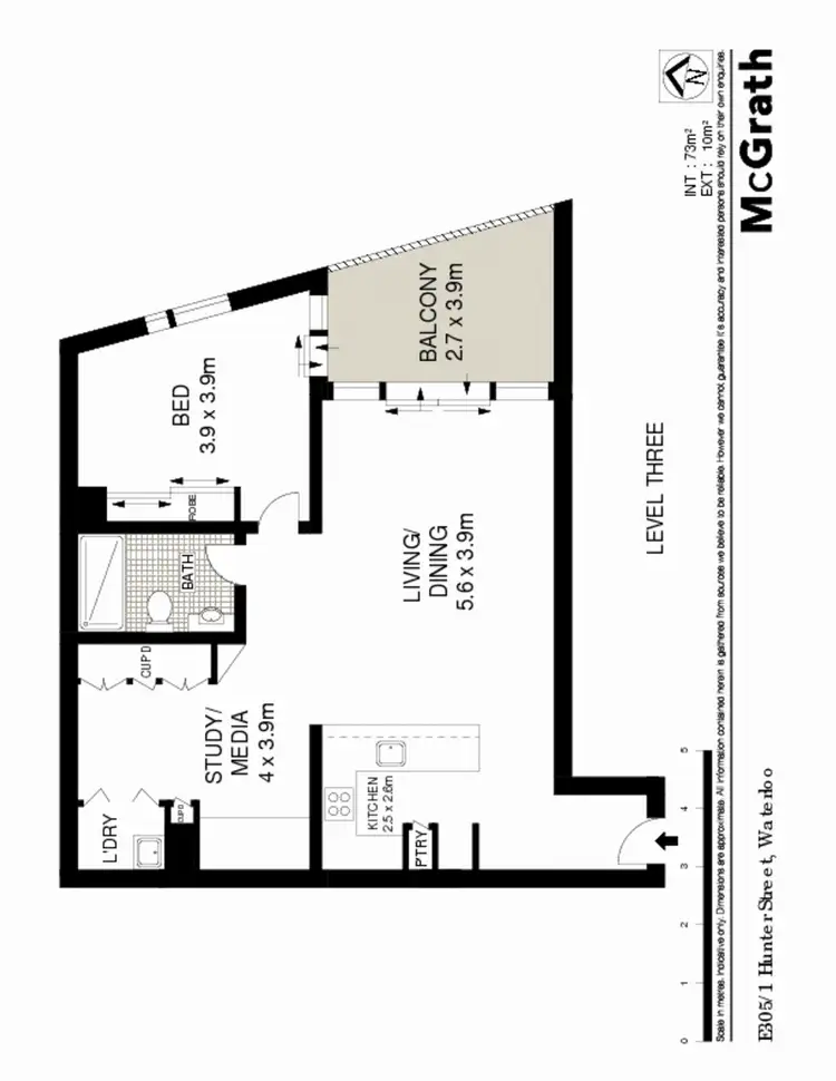 Floorplan of Homely apartment listing, E305/1 Hunter Street, Waterloo NSW 2017
