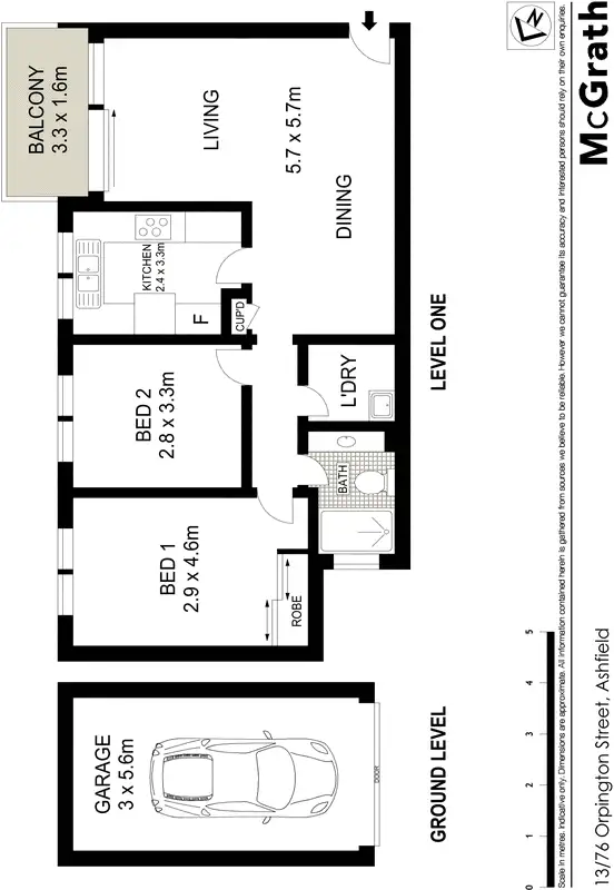 Floorplan of Homely apartment listing, 13/76 Orpington Street, Ashfield NSW 2131
