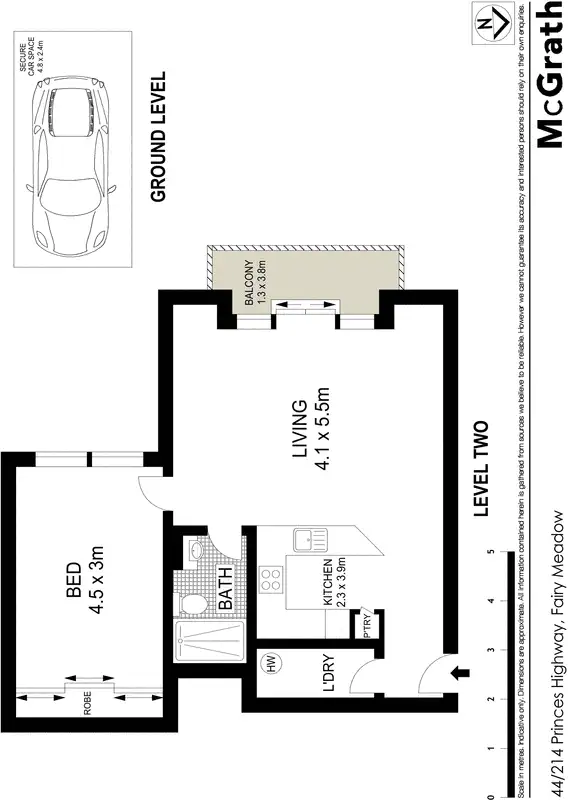 Floorplan of Homely apartment listing, 44/214 Princes Highway, Fairy Meadow NSW 2519