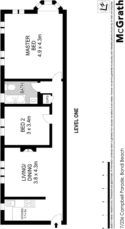 Floorplan of Homely apartment listing, 7/236 Campbell Parade, Bondi Beach NSW 2026