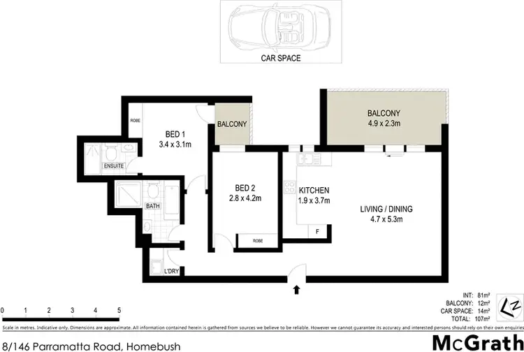 Floorplan of Homely apartment listing, 8/146 Parramatta Road, Homebush NSW 2140