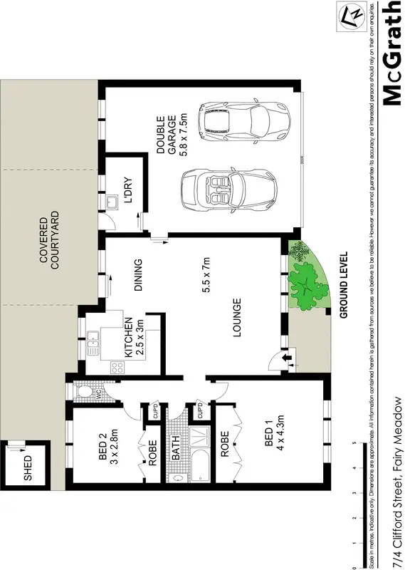 Floorplan of Homely villa listing, 7/4 Clifford Street, Fairy Meadow NSW 2519