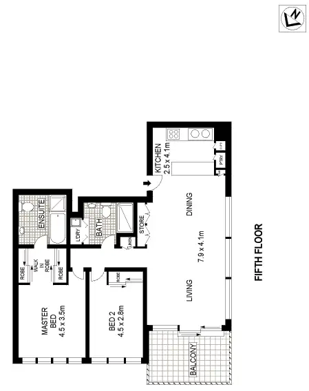 Floorplan of Homely apartment listing, 501/25 Refinery Drive, Pyrmont NSW 2009