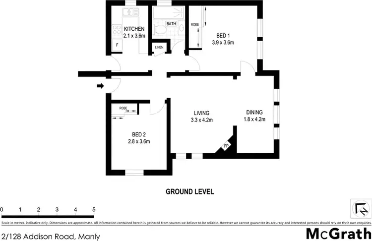 Floorplan of Homely apartment listing, 2/128 Addison Road, Manly NSW 2095