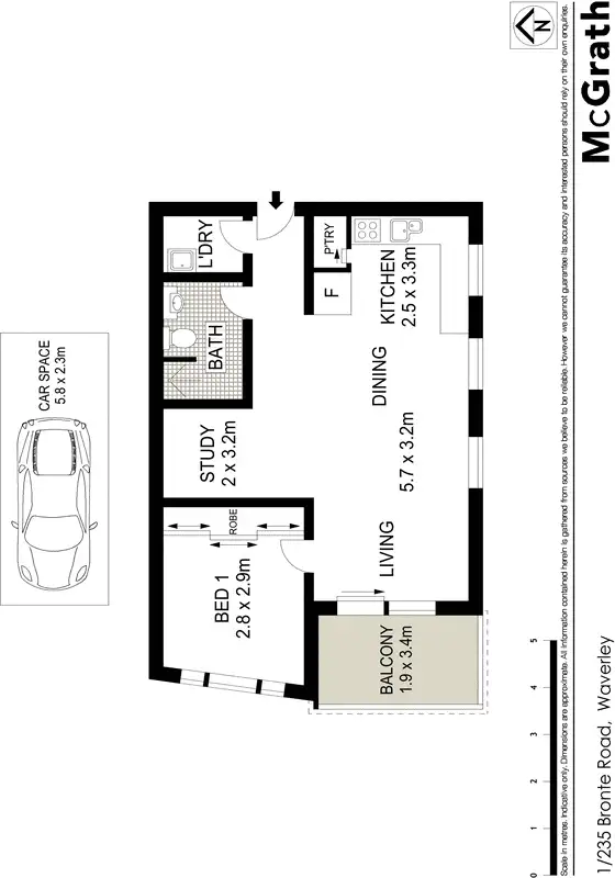 Floorplan of Homely apartment listing, 1/235 Bronte Road, Waverley NSW 2024