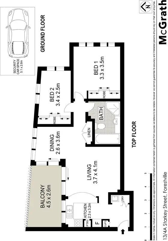 Floorplan of Homely apartment listing, 13/4A Starkey Street, Forestville NSW 2087