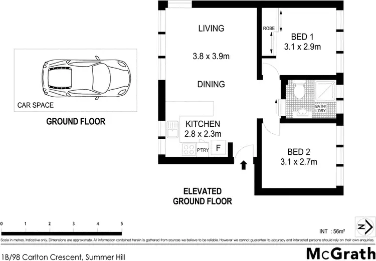 Floorplan of Homely apartment listing, 1B/98 Carlton Crescent, Summer Hill NSW 2130