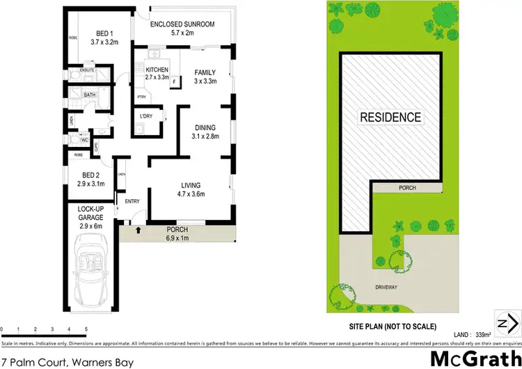 Floorplan of Homely villa listing, 7 Palm Court, Warners Bay NSW 2282