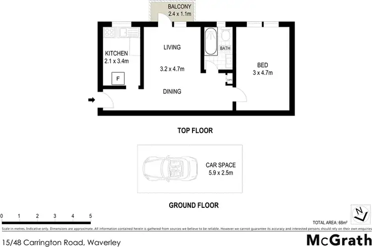 Floorplan of Homely apartment listing, 15/48 Carrington Road, Waverley NSW 2024