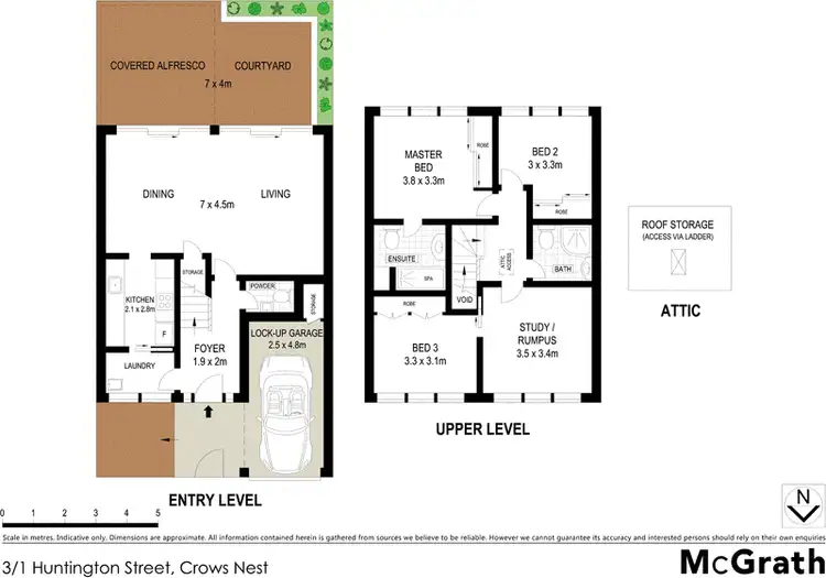 Floorplan of Homely townhouse listing, 3/1 Huntington Street, Crows Nest NSW 2065