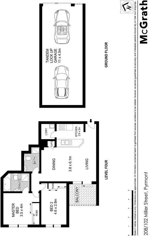 Floorplan of Homely apartment listing, 208/102 Miller Street, Pyrmont NSW 2009