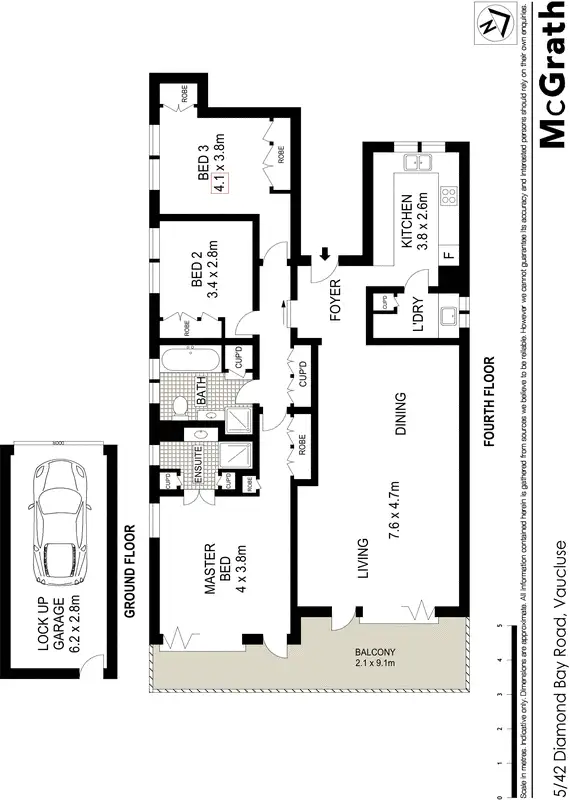 Floorplan of Homely apartment listing, 5/42 Diamond Bay Road, Vaucluse NSW 2030