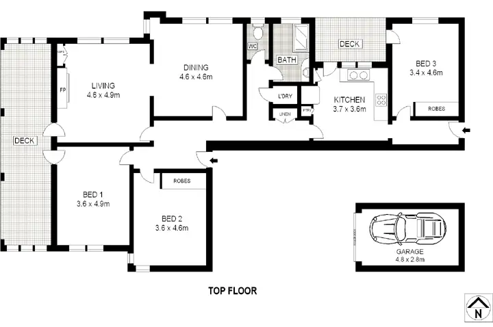 Floorplan of Homely apartment listing, 3/39 Prince Street, Randwick NSW 2031