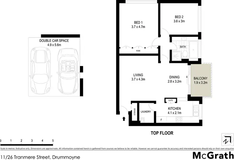 Floorplan of Homely apartment listing, 11/26 Tranmere Street, Drummoyne NSW 2047