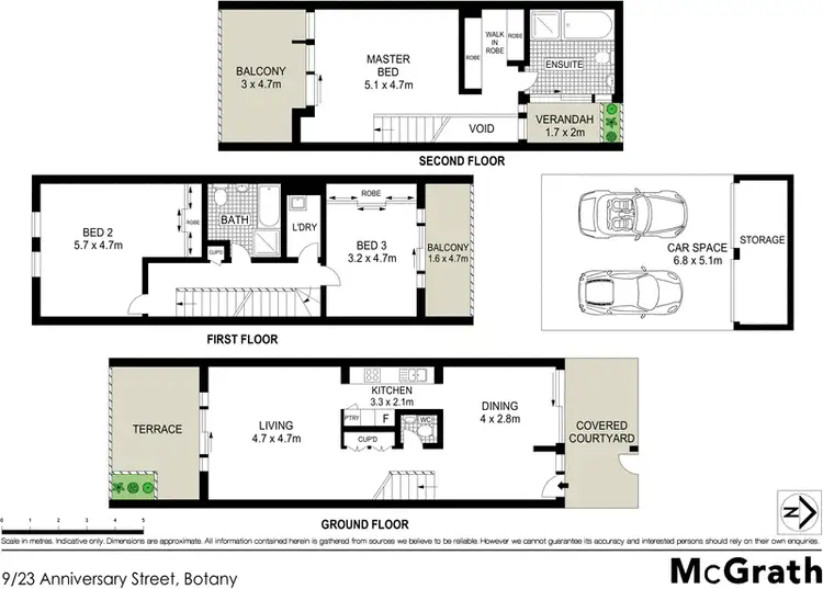 Floorplan of Homely townhouse listing, 9/23 Anniversary Street, Botany NSW 2019