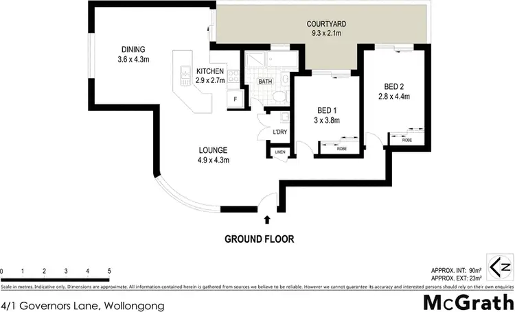 Floorplan of Homely apartment listing, 4/1 Governors Lane, Wollongong NSW 2500