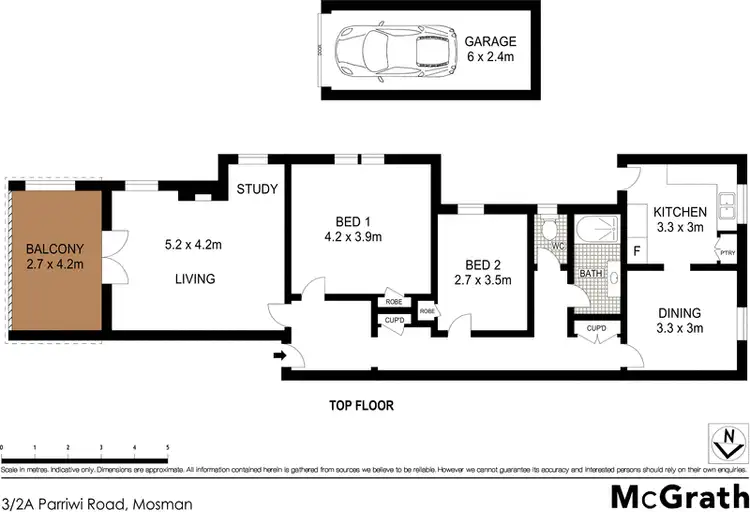 Floorplan of Homely apartment listing, 3/2A Parriwi Road, Mosman NSW 2088