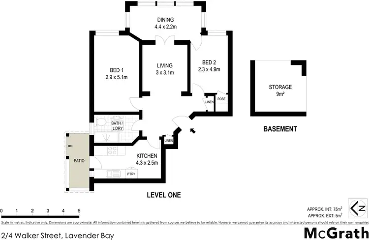 Floorplan of Homely apartment listing, 2/4 Walker Street, Lavender Bay NSW 2060
