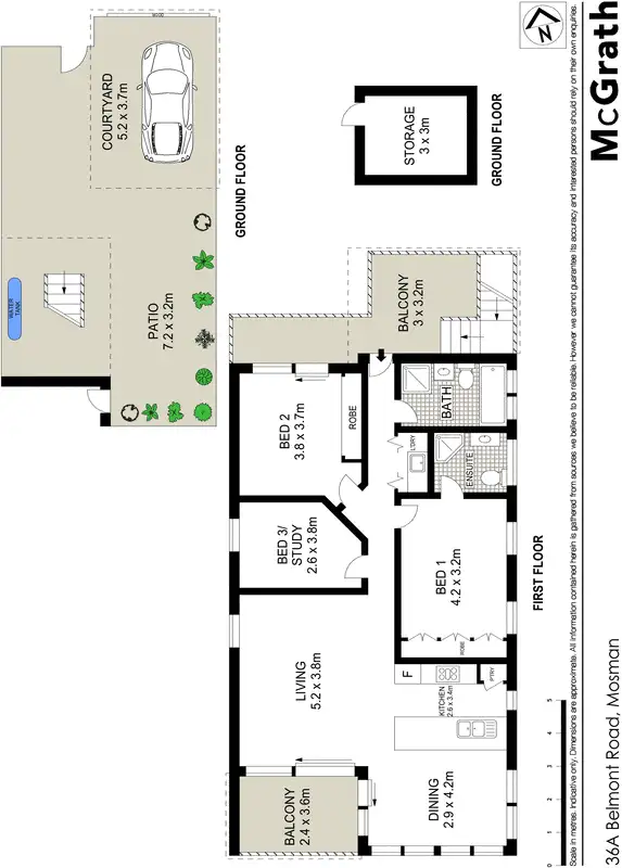 Floorplan of Homely apartment listing, 36A Belmont Road, Mosman NSW 2088