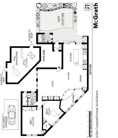 Floorplan of Homely apartment listing, 6/266 Campbell Parade, Bondi Beach NSW 2026