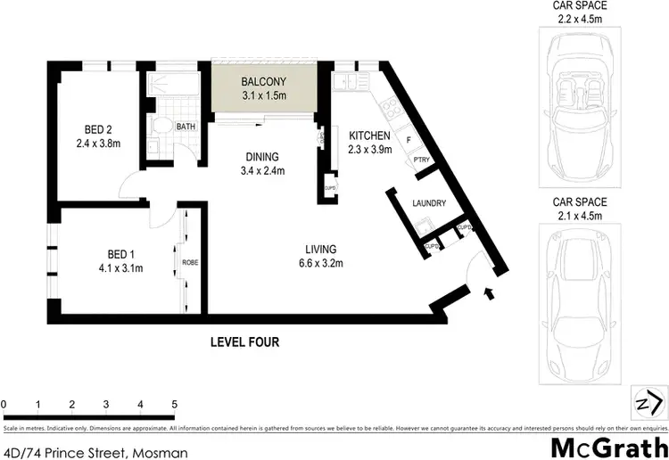 Floorplan of Homely apartment listing, 4D/74 Prince Street, Mosman NSW 2088
