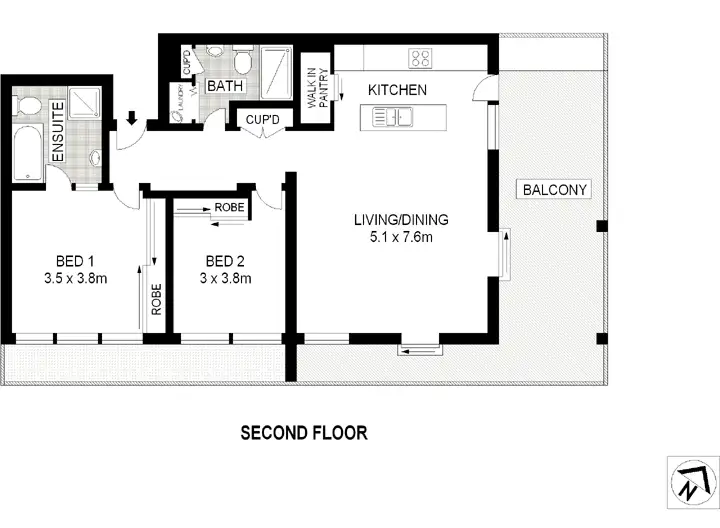 Floorplan of Homely apartment listing, 68/4 Alexandra Drive, Camperdown NSW 2050