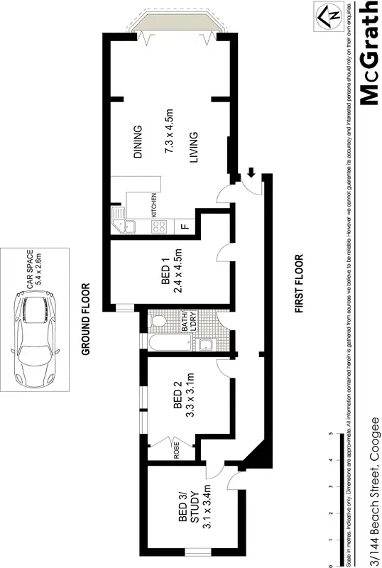 Floorplan of Homely apartment listing, 3/144 Beach Street, Coogee NSW 2034