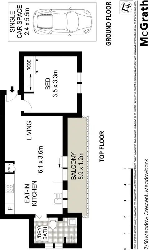 Floorplan of Homely apartment listing, 7/58 Meadow Crescent, Meadowbank NSW 2114