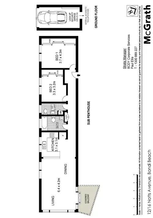 Floorplan of Homely apartment listing, 12/16 Notts Avenue, Bondi Beach NSW 2026