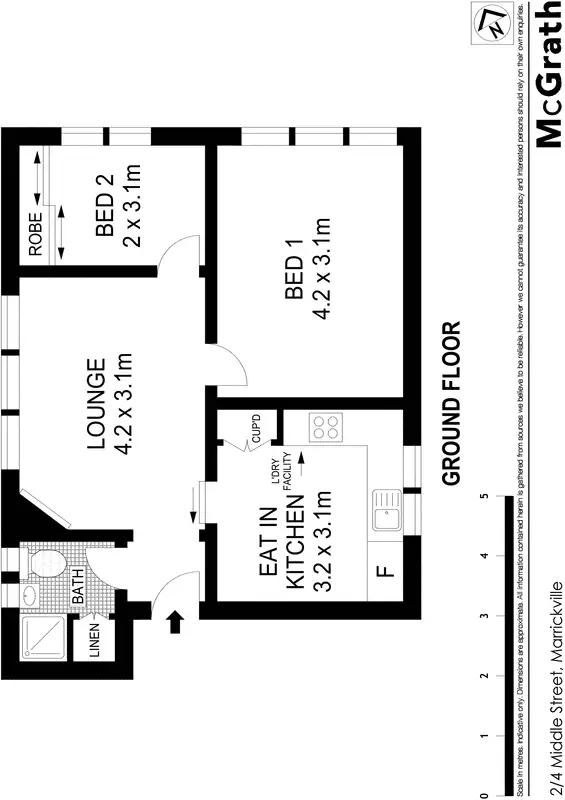 Floorplan of Homely apartment listing, 2/4 Middle Street, Marrickville NSW 2204
