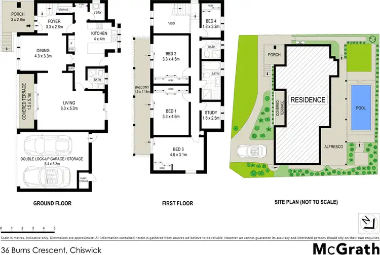 Floorplan of Homely house listing, 36 Burns Crescent, Chiswick NSW 2046