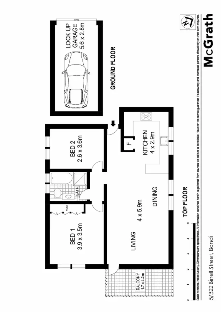 Floorplan of Homely apartment listing, 5/322 Birrell Street, Bondi NSW 2026