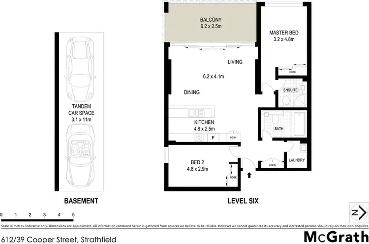 Floorplan of Homely apartment listing, 612/39 Cooper Street, Strathfield NSW 2135