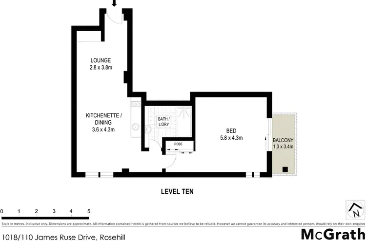 Floorplan of Homely apartment listing, 1018/110 James Ruse Drive, Rosehill NSW 2142