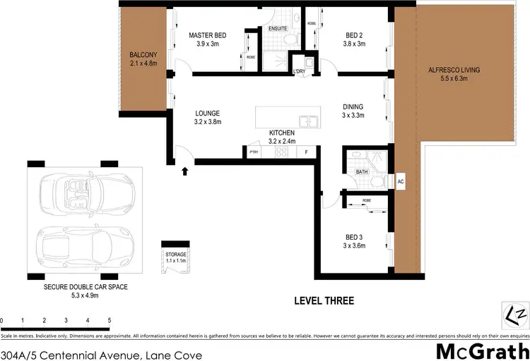 Floorplan of Homely apartment listing, 304A/5 Centennial Avenue, Lane Cove NSW 2066