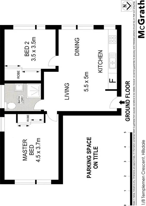 Floorplan of Homely apartment listing, 1/8 Templeman Crescent, Hillsdale NSW 2036