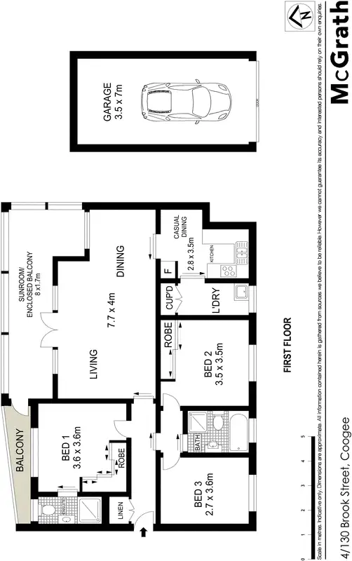 Floorplan of Homely apartment listing, 4/130 Brook Street, Coogee NSW 2034