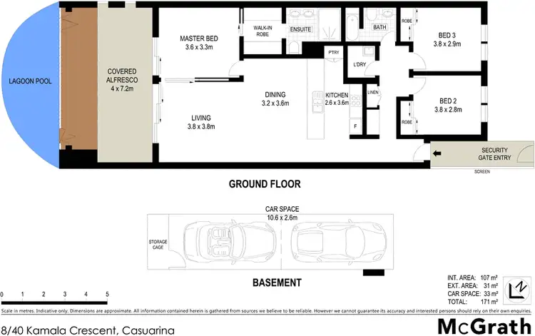 Floorplan of Homely apartment listing, 8/40 Kamala Crescent, Casuarina NSW 2487