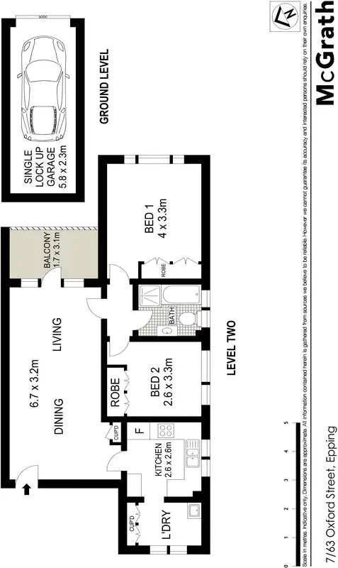 Floorplan of Homely apartment listing, 7/63 Oxford Street, Epping NSW 2121