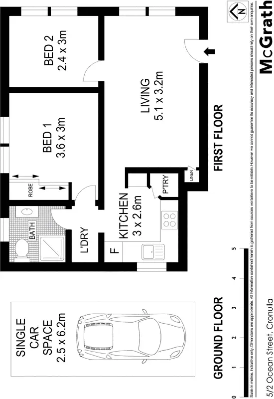 Floorplan of Homely apartment listing, 5/2 Ocean Street, Cronulla NSW 2230