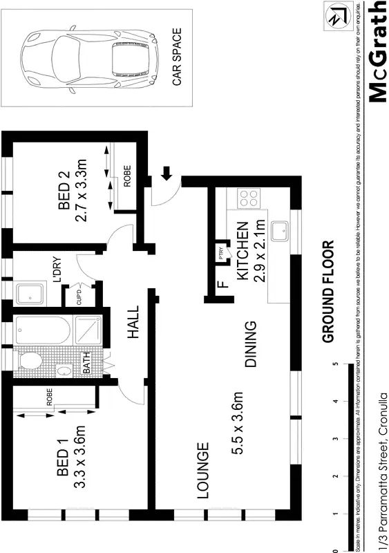 Floorplan of Homely apartment listing, 1/3 Parramatta Street, Cronulla NSW 2230