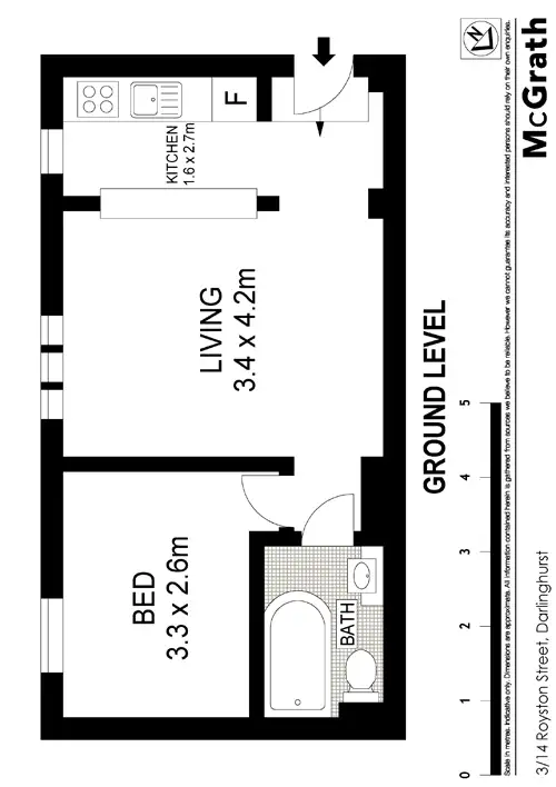 Floorplan of Homely apartment listing, 3/14 Royston Street, Darlinghurst NSW 2010