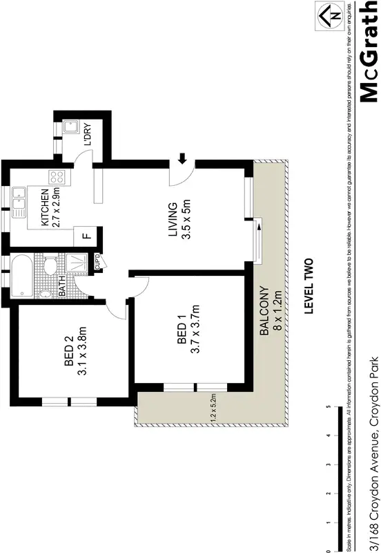 Floorplan of Homely apartment listing, 3/168 Croydon Avenue, Croydon Park NSW 2133