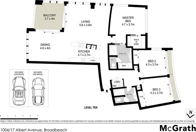 Floorplan of Homely apartment listing, 1004/17 Albert Avenue, Broadbeach QLD 4218