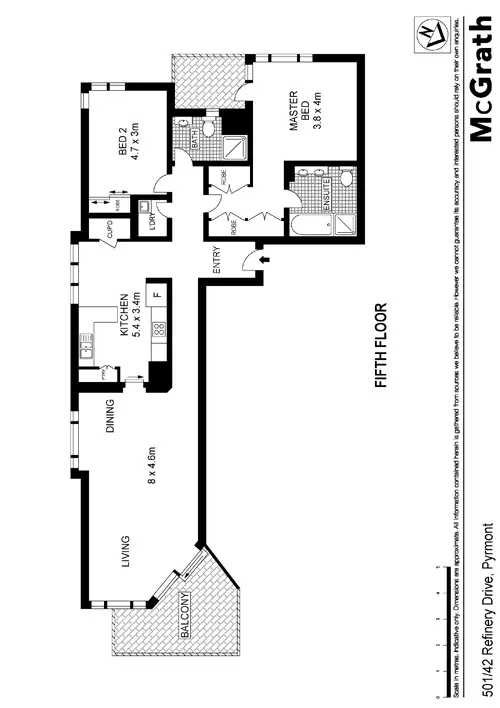 Floorplan of Homely apartment listing, 501/42 Refinery Drive, Pyrmont NSW 2009