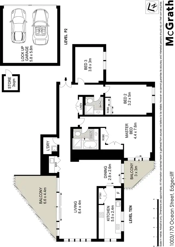 Floorplan of Homely apartment listing, 1003/170 Ocean Street, Edgecliff NSW 2027