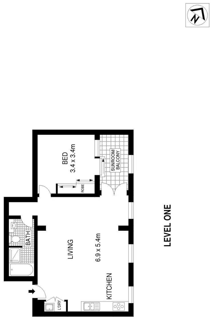 Floorplan of Homely apartment listing, 107/2A Hereford Street, Glebe NSW 2037