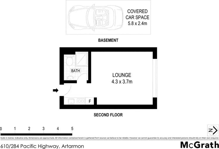 Floorplan of Homely studio listing, 610/284 Pacific Highway, Artarmon NSW 2064